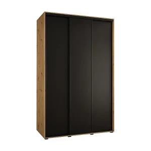 SCHWEBETÜRENSCHRANK DAVOS 1 235,2/150/45 3-türig (Artisan/Schwarz/Schwarz) Markenware