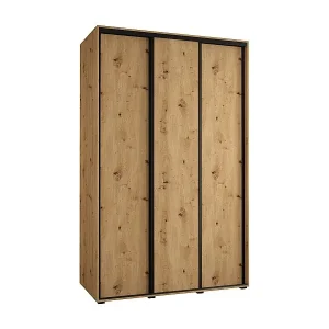 SCHWEBETÜRENSCHRANK DAVOS 1 235,2/150/60 3-türig (Artisan/Artisan/Schwarz) Direktkauf