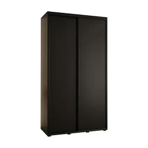 Bestpreis SCHWEBETÜRENSCHRANK DAVOS 1 235,2/130/60 2-türig (Schwarz/Schwarz/Schwarz)