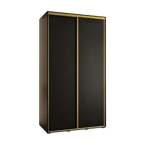 Aktuell SCHWEBETÜRENSCHRANK DAVOS 1 235,2/140/60 2-türig (Schwarz/Schwarz/Gold)