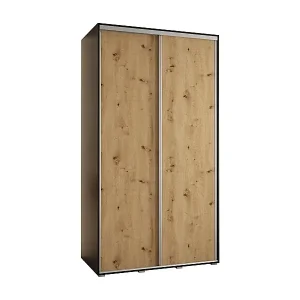 Sonderangebot SCHWEBETÜRENSCHRANK DAVOS 1 235,2/140/45 2-türig (Schwarz/Artisan/Silber)