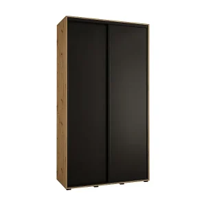 Versand Am Gleichen Tag SCHWEBETÜRENSCHRANK DAVOS 1 235,2/130/60 2-türig (Artisan/Schwarz/Schwarz)