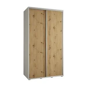 SCHWEBETÜRENSCHRANK DAVOS 1 235,2/130/45 2-türig (Weiß/Artisan/Silber) Kostenloser Versand