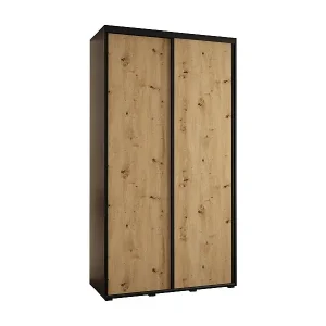 Günstig SCHWEBETÜRENSCHRANK DAVOS 1 235,2/140/60 2-türig (Schwarz/Artisan/Schwarz)