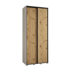 SCHWEBETÜRENSCHRANK DAVOS 1 235,2/100/60 2-türig (Weiß/Artisan/Schwarz) Neuheit