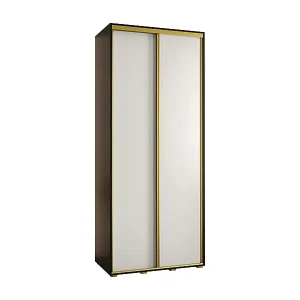 SCHWEBETÜRENSCHRANK DAVOS 1 235,2/100/60 2-türig (Schwarz/Weiß/Gold) Begrenztes Angebot