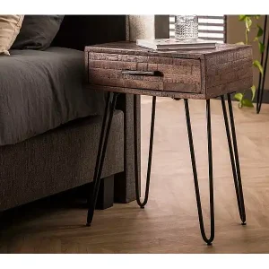 Ausverkauf Nachttisch - Grau Holz - 45 x 35 cm - MESA