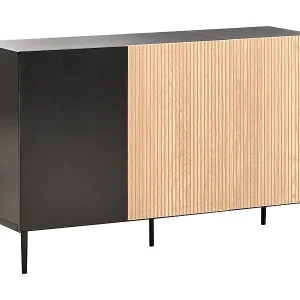 Sideboard mit 3 Türen BLYTHE Naturfarbene Esche Schwarz Sonderangebot