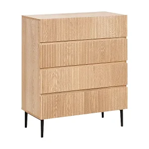 Kommode mit 4 Schubladen BLYTHE Naturfarbene Esche Ausverkauf