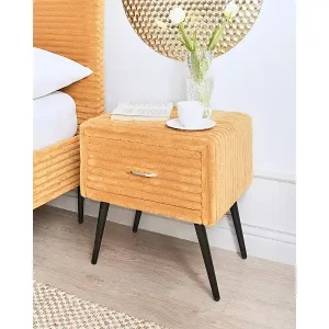 Rabatt Nachttisch mit 1 Schublade FLAYAT Cord Orange