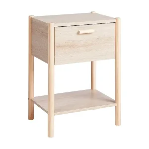 Bestpreis Nachttisch mit 1 Schublade HOLDERVILLE Hellbraun