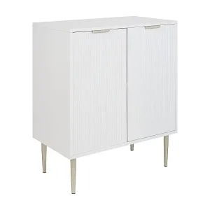 Sale Sideboard weiß / gold MDF Metallbeine 2 geriffelte Türen modern Soho
