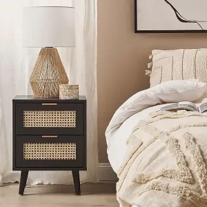 Nachttisch mit 2 Schubladen OPOCO Schwarz Jetzt Kaufen