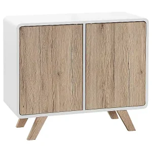 Geprüft Kommode Weiß/heller Holzfarbton MDF-Platte