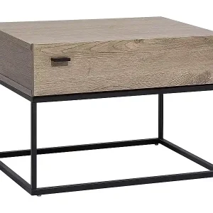 Praktischer Nachttisch dunkler Holzfarbton 1 Schublade industrieller Stil Cairo Neu Im Sortiment