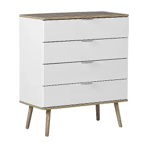 Bestpreis Wunderschönes Sideboard im skandinavischen Stil weiß / heller Holzfarbton Walpi