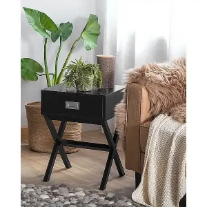 Sonderangebot Nachttisch mit 1 Schublade MONROE Schwarz