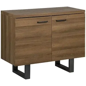 Modernes Sideboard mit 2 Türen dunkler Holzfarbton Industrieller Stil Timber Letzte Chance