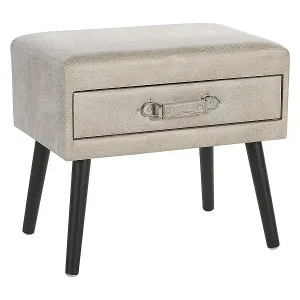 Lustiger Nachttisch 1 Schublade Koffer-Optik Kunstleder beige Eurostar Meistverkauft