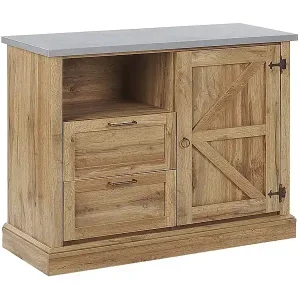 Sofort Bestellen Rustikales Sideboard in heller Holzoptik mit Schubladen, Fach und Tür Toronto