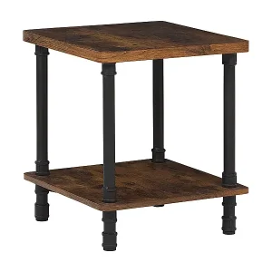 Rabatt Attraktiver Beistelltisch 48x48 cm dunkler Holzfarbton Veril