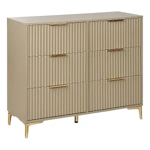 Kommode mit 6 Schubladen WALCOTT Beige Top-Seller