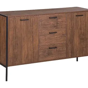 Neue Kollektion Klassisches Sideboard dunkler Holzfarbton/schwarz Tifton