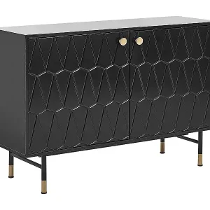Sideboard schwarz goldene Beine 120x82x40 cm modern elegant Adante Zertifiziert