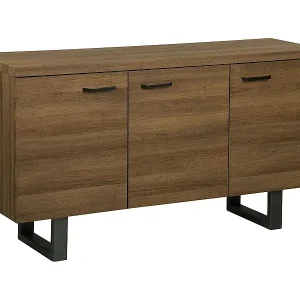 Modernes Sideboard mit 3 Türen dunkler Holzfarbton Industrieller Stil Timber Top-Seller