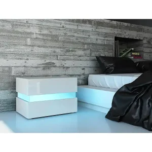 Abverkauf NACHTTISCH Flow Weiß