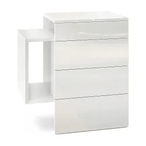 Aktuell NACHTTISCH Queens Front in Weiß Hochglanz