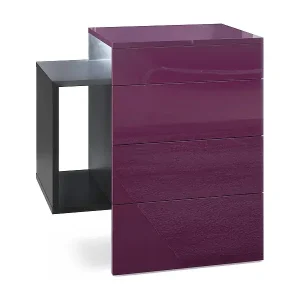 Aktuell NACHTTISCH Queens Front in Brombeer Hochglanz