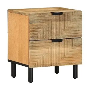 Aktuell Nachttisch Braun 40x33x46 cm Massivholz Mango