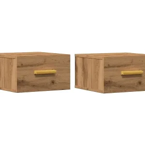 Wand-Nachttische 2 Stk. Artisan-Eiche 35x35x20 cm Neue Ware