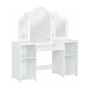 Jetzt Bestellen 2 in 1 Kinder Schminktisch Schreibtisch mit spiegel 107 × 40 × 117 cm Weiß