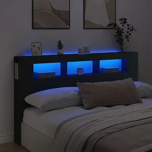 Aktuell LED-Kopfteil Schwarz 180x18,5x103,5 cm Holzwerkstoff