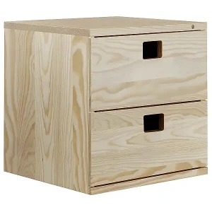 Versand Am Gleichen Tag Ordnungskiste mit 2 Schubfächern aus massivem Kiefernholz "Dinamic"