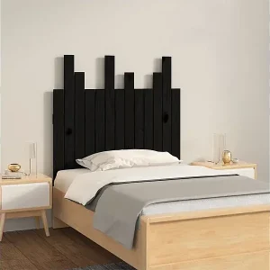 Wand-Kopfteil Schwarz 82,5x3x80 cm Massivholz Kiefer Bestpreis
