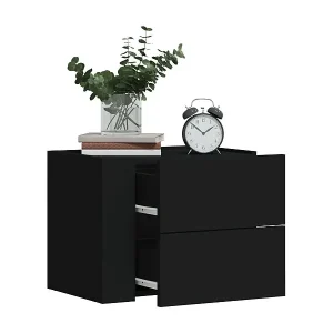 Wand-Nachttisch Schwarz 45x30x35 cm Highlight