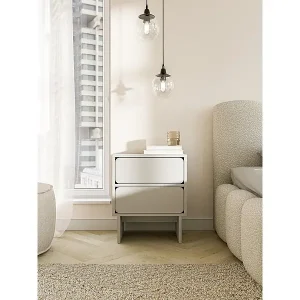 Jetzt Kaufen Nachttisch mit 2 Schubladen - Greige - 50 cm - WUWU