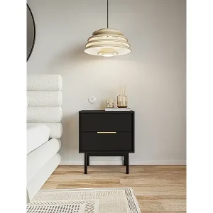 Finale Aktion Nachttisch mit 2 Schubladen - schwarz - 54 cm - VIVIARO