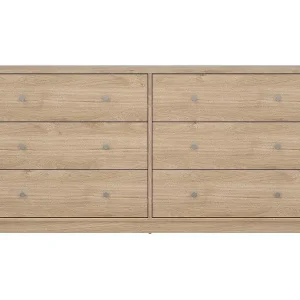 Maria Kommode breit mit 6 Schubladen, hell walnuss. Kracherpreis