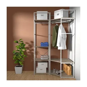 2er-Set Kleiderständer aus Holz und Metall 120x200cm JUNE Online Kaufen