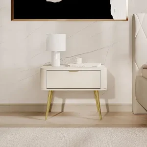 Neu Im Sortiment Nachttisch mit Schublade - Beige - 63 cm - OVAL