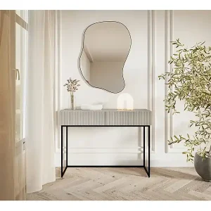 Schminktisch mit 2 Schubladen - greige - 110 cm - VELDIO Mega-Angebot