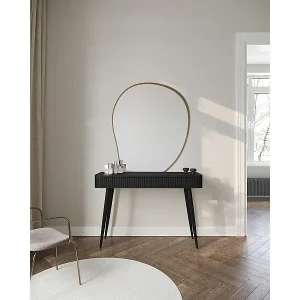 Aktuell Schminktisch mit 2 Schubladen - Schwarz - 113 cm - OVARLO