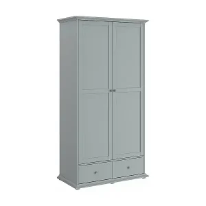 Kleiderschrank 2 Türen 2 Schubladen mit Kleiderstange L104 cm - Margaux Billig