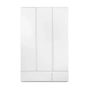 Schrank mit 3 Türen und 2 Schubladen weiß - L120 cm x H191 cm Kracherpreis