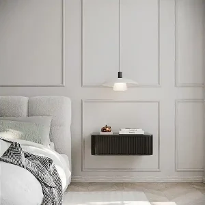 Garantierte Lieferung Nachtkonsole mit Schublade - Schwarz - 63 cm - OVARLO