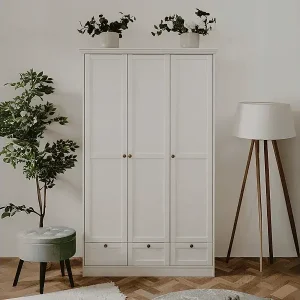 Online Kaufen Schrank 3 Türen und 3 Schubladen weiß L120 cm - LANDWOOD